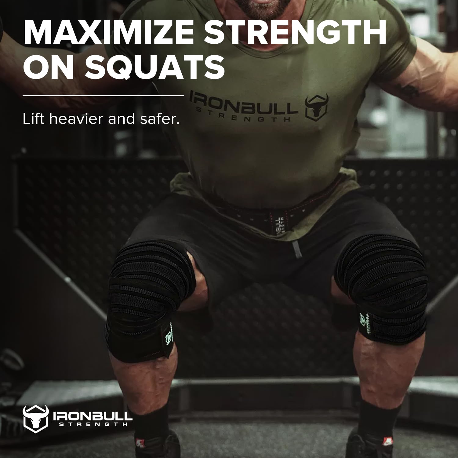 Amazon.co.jp: Iron Bull Strengthニーラップ(1組) - 80インチ 伸縮性